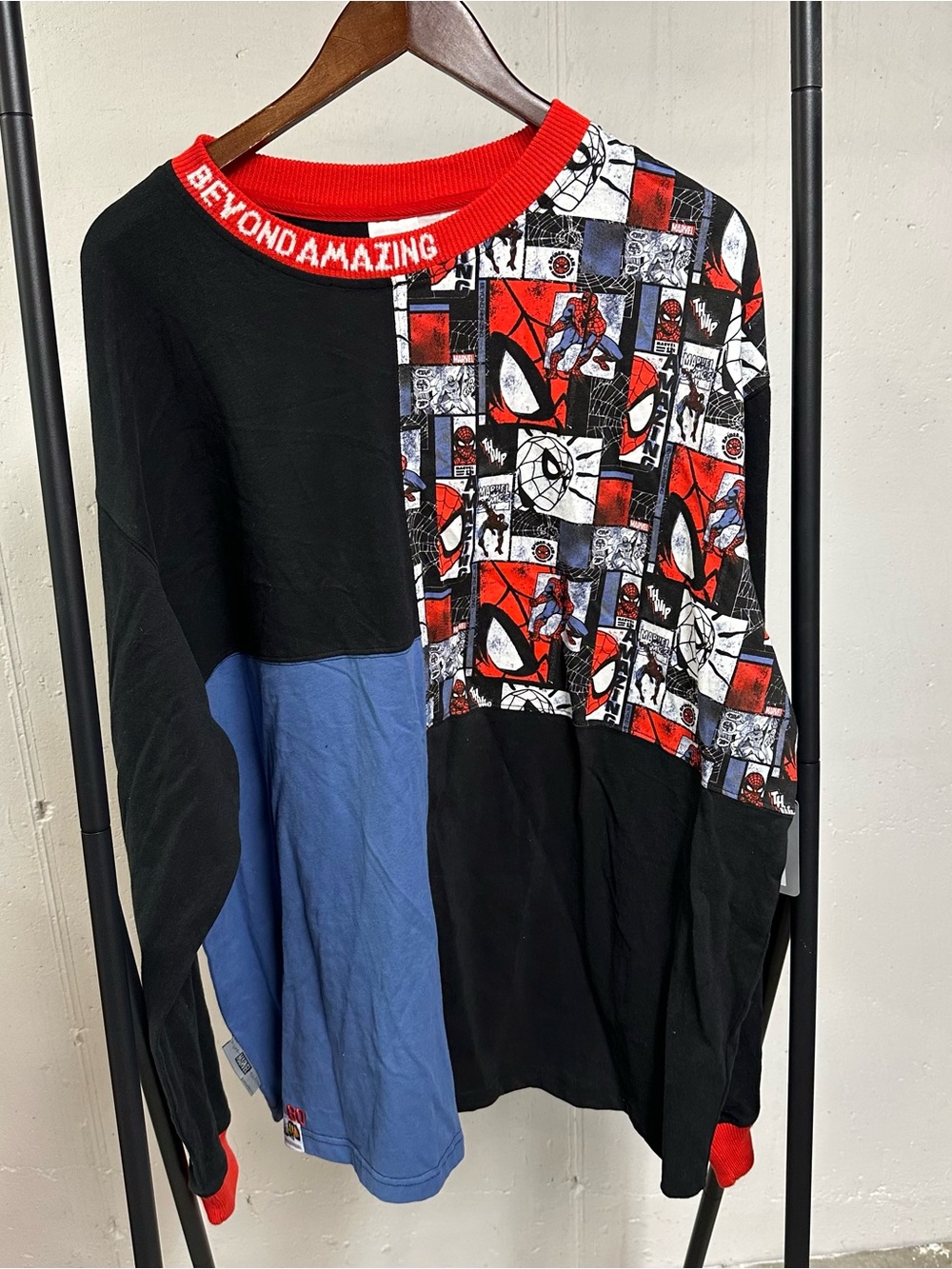 Marvel Spider-Man Colorblock Sweatshirt - Red, Black & Blue